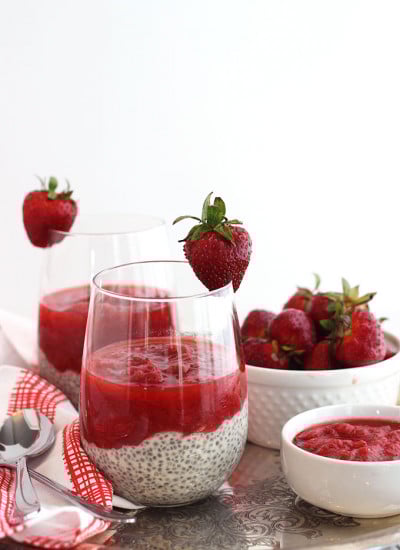 Strawberry Rhubarb Chia Pudding #Vegan #Glutenfree