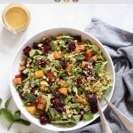 Roasted beet salad with quinoa and arugula