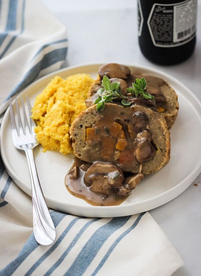 Vegan Stuffed Seitan Loaf
