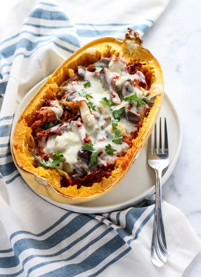 Lasagna Stuffed Spaghetti Squash