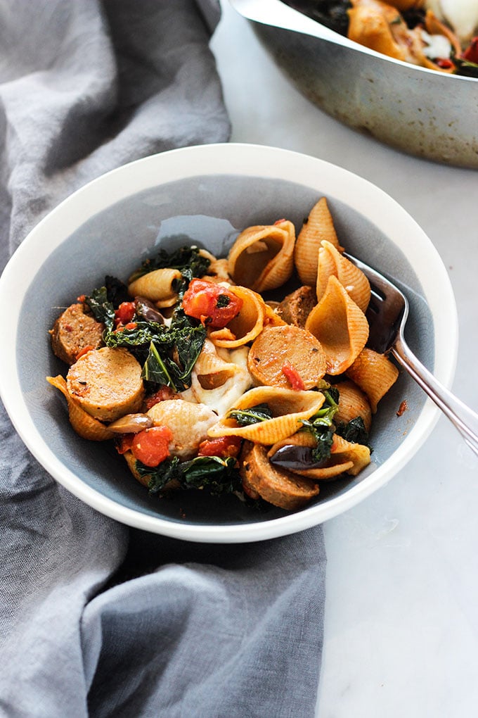 Vegan Sausage and Kale Pasta