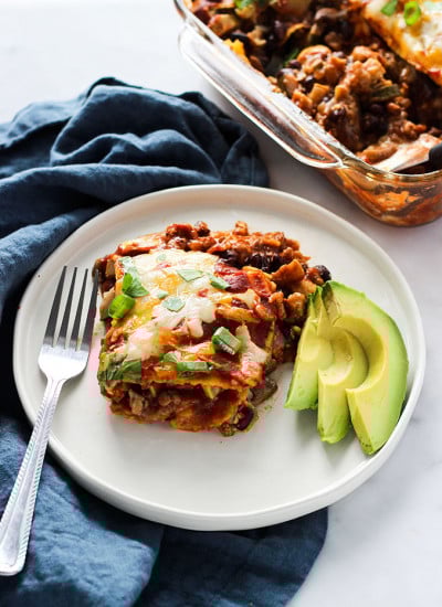 Walnut Mushroom Stacked Enchiladas | Vegetarian | #Sponsored