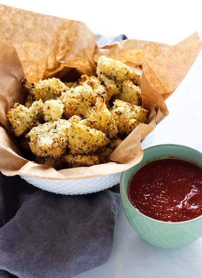 Baked Parmesan Crusted Cauliflower | A simple healthy side dish or appetizer!