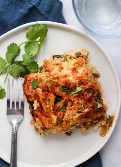 Vegan Spinach and Mushroom Lasagna