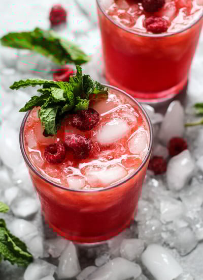 Ginger Raspberry Kombucha Cocktail