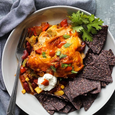 Vegetarian Slow Cooker Enchilada Casserole