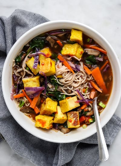 Vegan Ramen Soup with Crispy Tofu