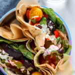 Roasted Eggplant and Pepper Pita Sandwich | The vegetarian sandwich is stuffed full of flavor!