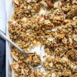 healthy super seedy granola on sheet pan