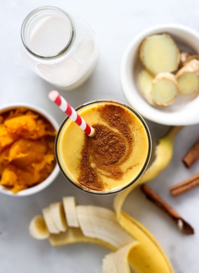 pumpkin smoothie with cinnamon swirl