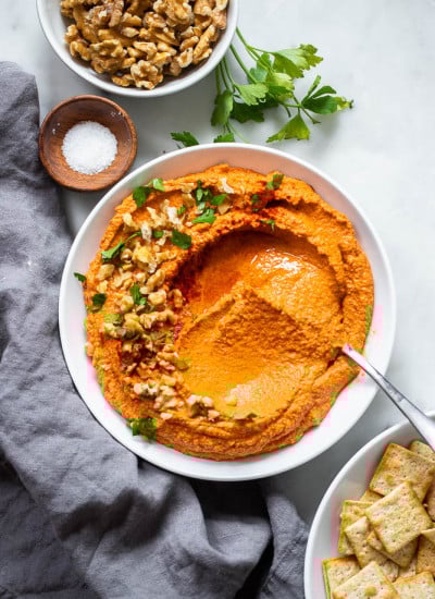 vegan roasted red pepper dip