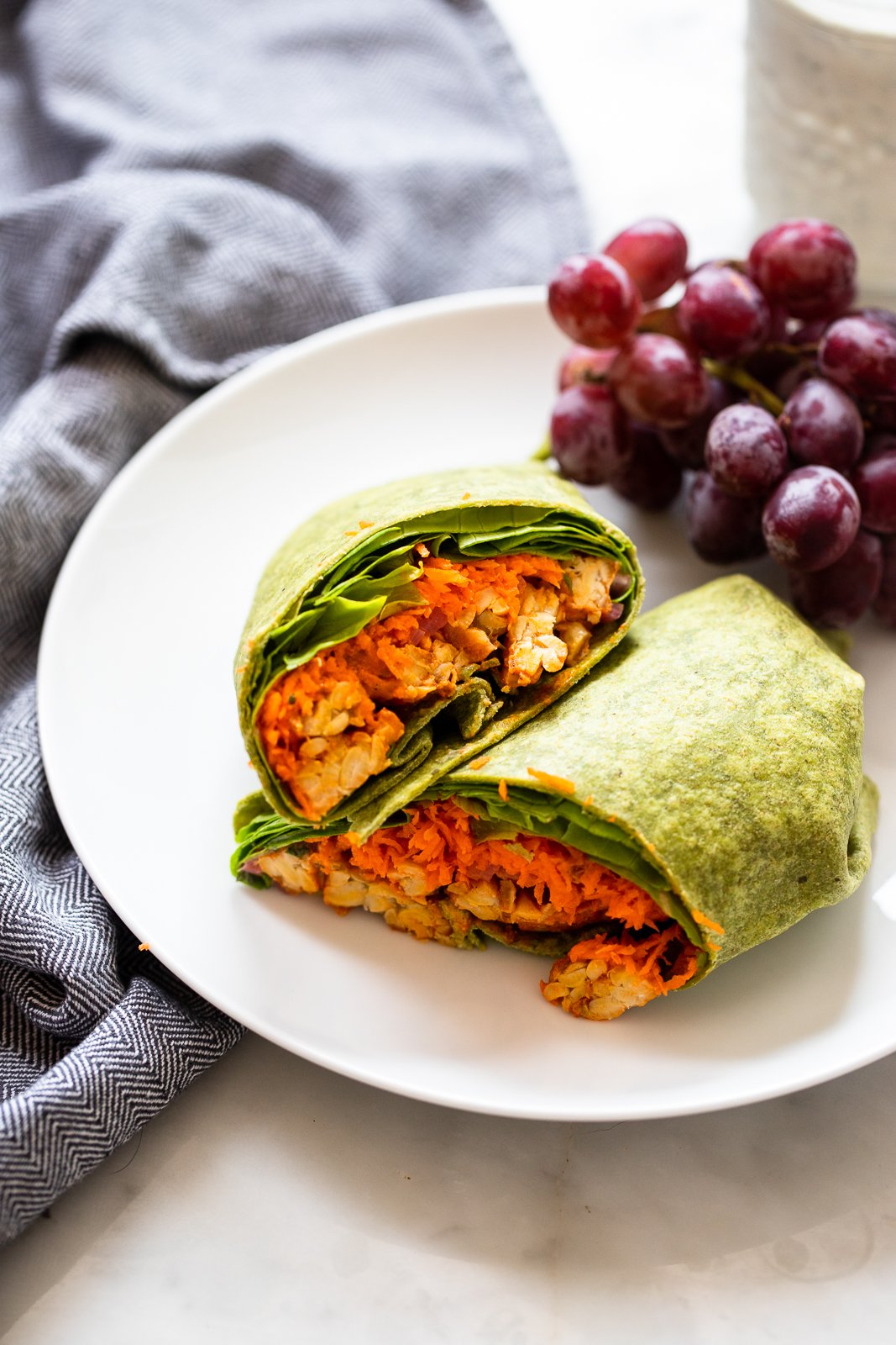 Vegan buffalo tempeh wrap