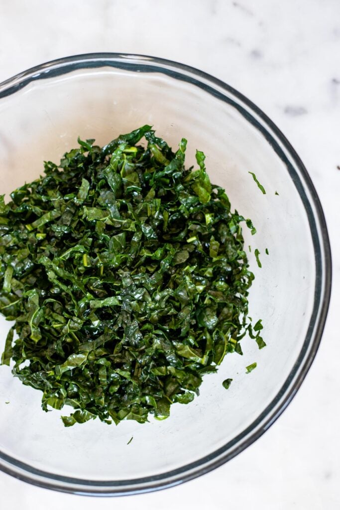 massaged kale for the salad.