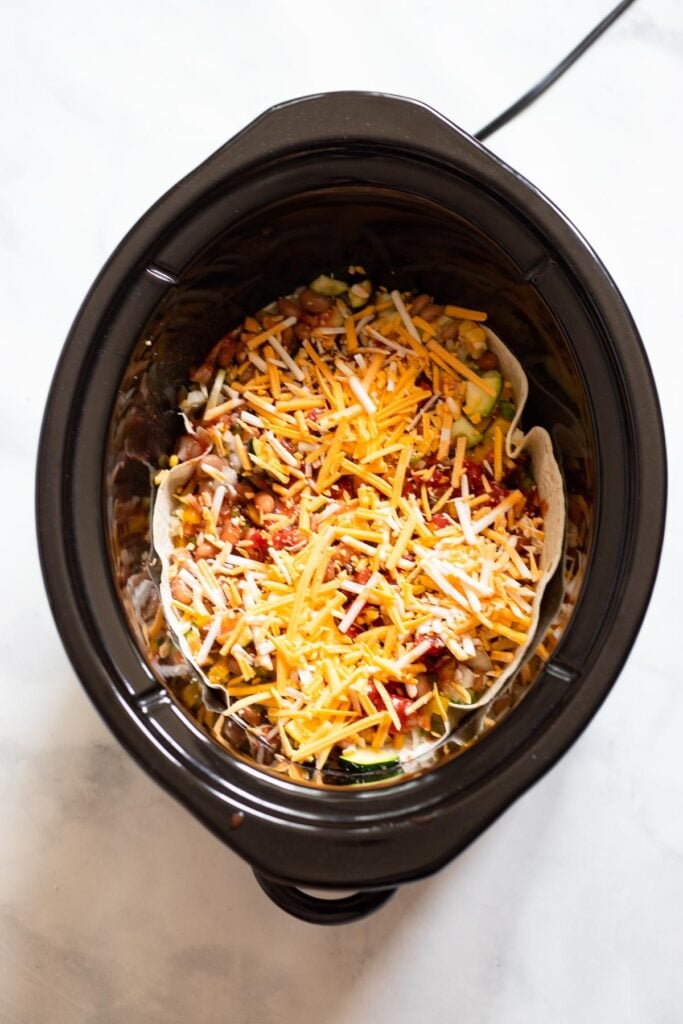 add cheese layer to crockpot