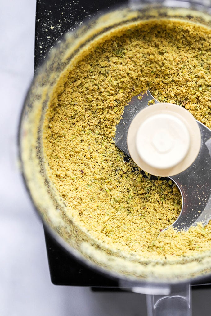 parmesan ingredients after blending.