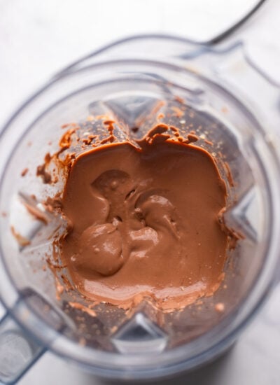 pureed tofu mousse in blender pitcher. 